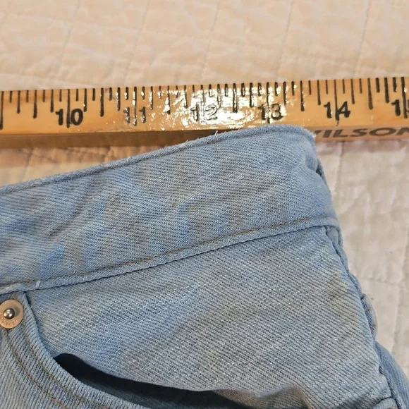 Everlane A Line Shorts Womens 27 Waist High Waisted Cotton Light Wash - Picture 4 of 10